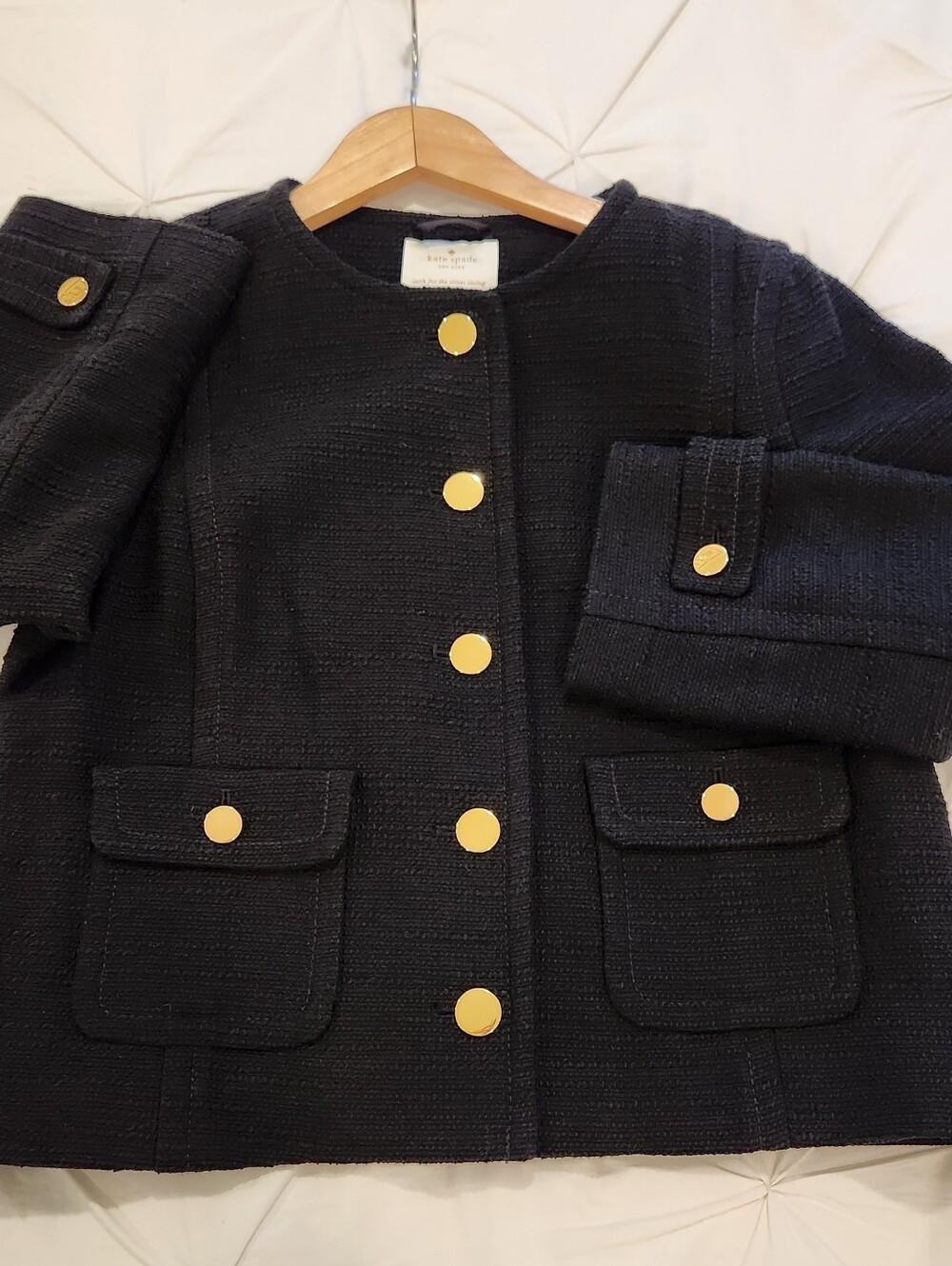 Kate Spade New York Textured Jacket Black Size M - Picture 3 of 9